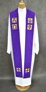 Stuła haftowana w kolorze fioletowym/513-F