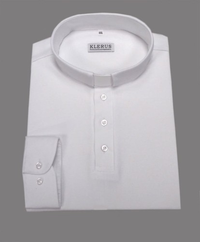 Koszulka polo biała z długim rękawem