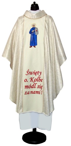 Ornat tkany z wizerunkiem Kolbe