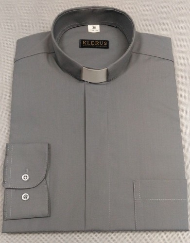 Koszula kapłańska w kolorze szarym