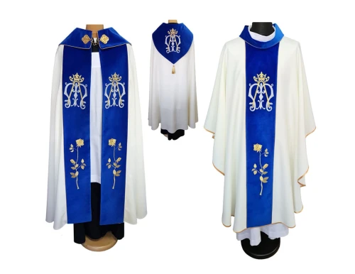 Kapa i ornat Maryjny - zestaw szat liturgicznych