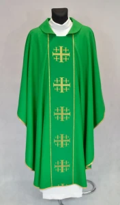 Zielony ornat liturgiczny z pasem FP-212-Z